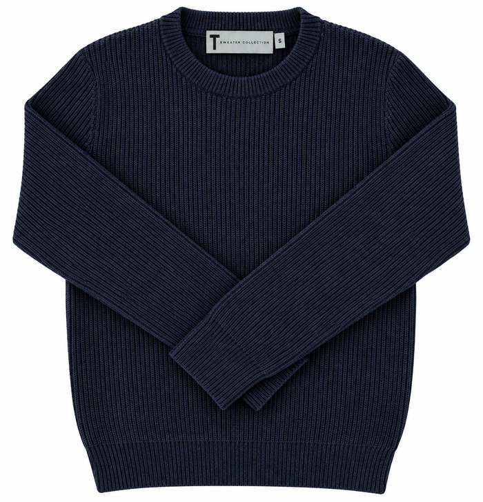 T.O. Collection Men's Crew Neck Ribbed Knit Sweater