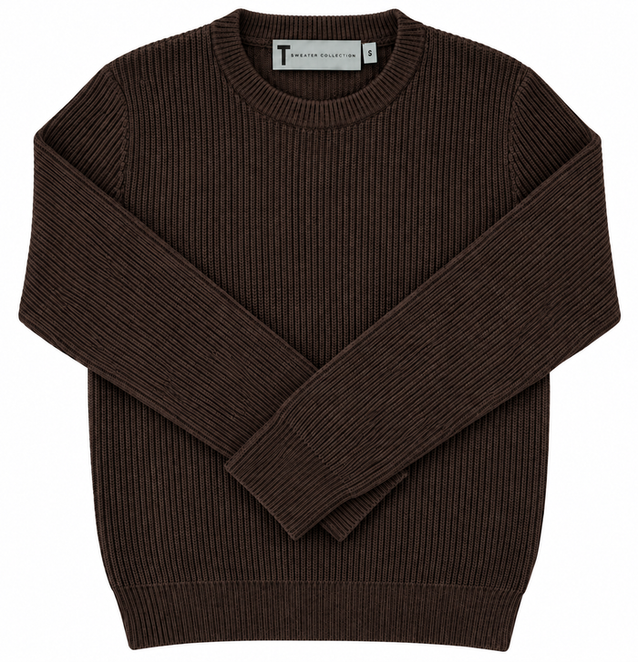 T.O. Collection Men's Crew Neck Ribbed Knit Sweater