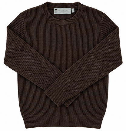 T.O. Collection Men's Crew Neck Ribbed Knit Sweater