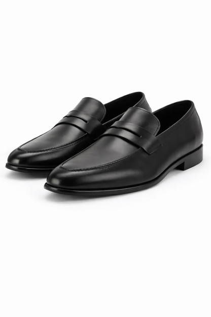 T.O. Collection Men's Dress Penny Loafer Shoes - Black