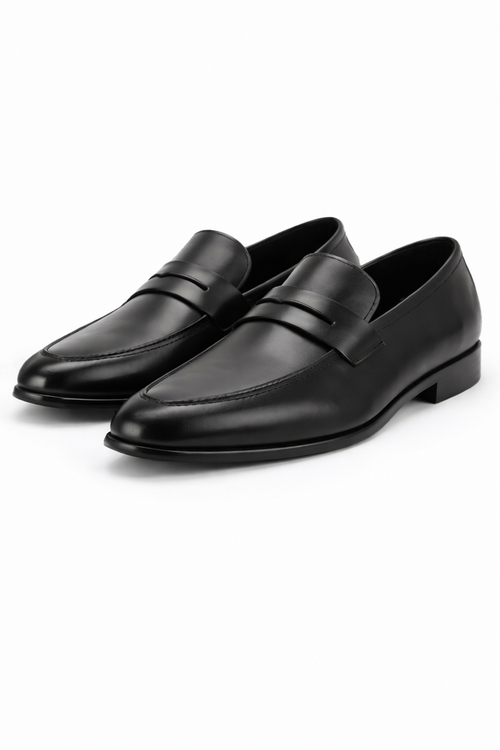 T.O. Collection Men's Dress Penny Loafer Shoes - Black