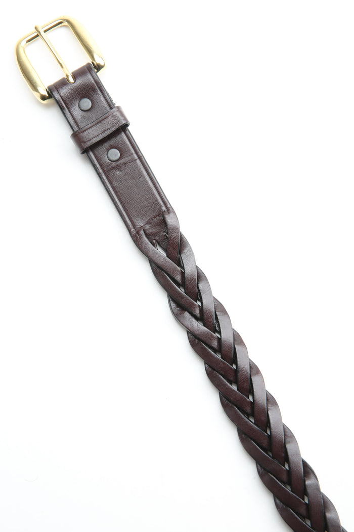 Tory Leather 1.25" Braided Belt (2160) - Havana