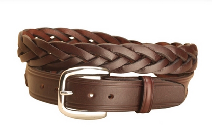 Tory Leather 1.25" Braided Belt (2160) - Havana