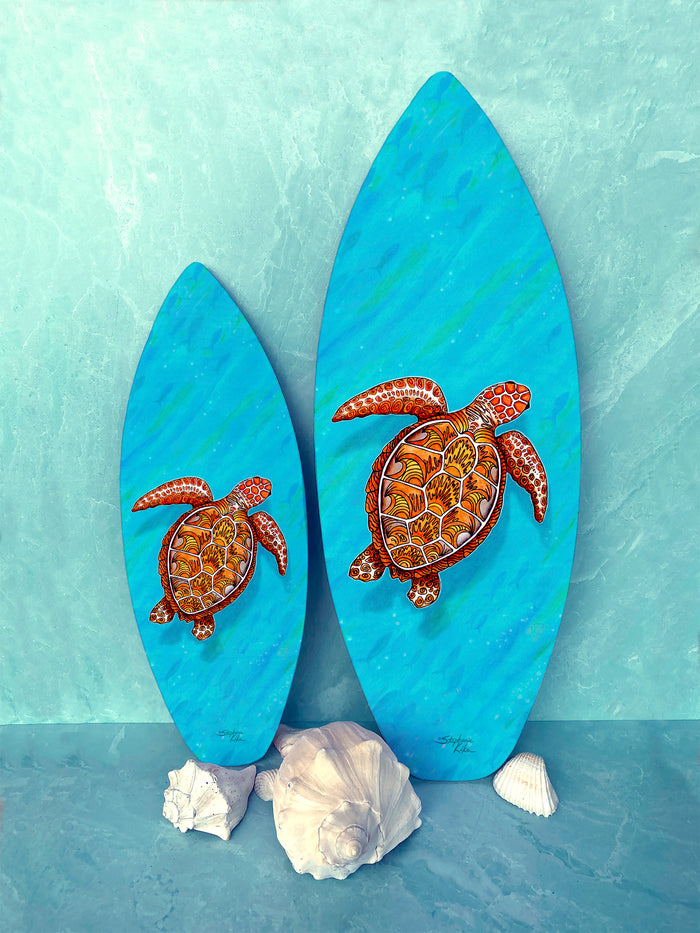 Tranquility Turtle Surfboard Wall Art