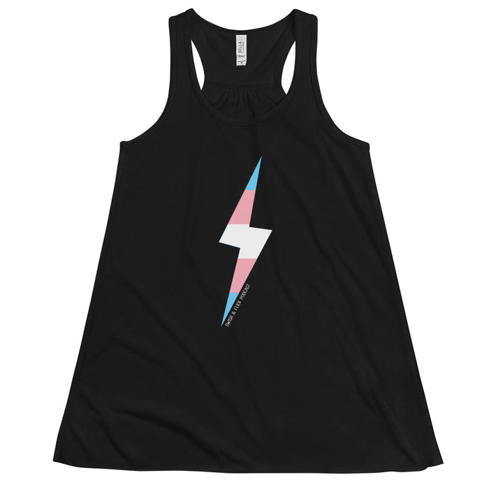 Trans Pride Lightning Bolt Flowy Racerback Tank
