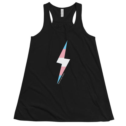 Trans Pride Lightning Bolt Flowy Racerback Tank