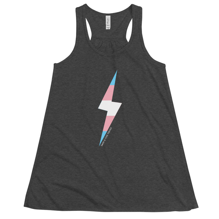 Trans Pride Lightning Bolt Flowy Racerback Tank