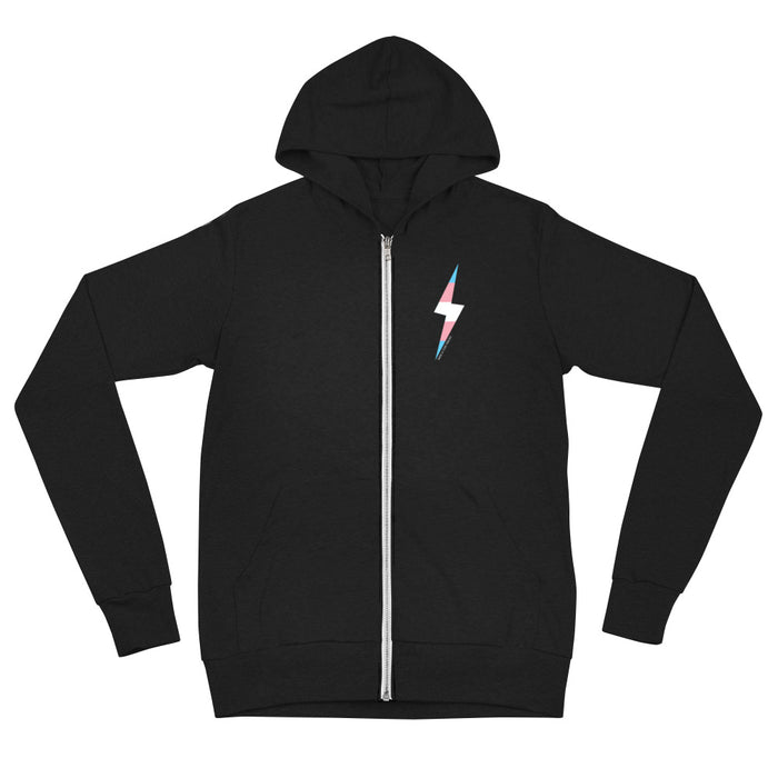 Trans Pride Lightning Bolt Unisex Zip Hoodie