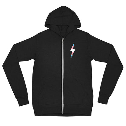 Trans Pride Lightning Bolt Unisex Zip Hoodie