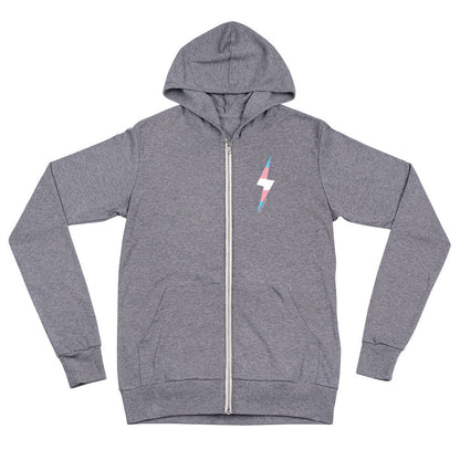 Trans Pride Lightning Bolt Unisex Zip Hoodie