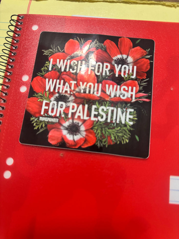 Transpainter - I Wish For You What You Wish For Palestine Sticker | Gaza