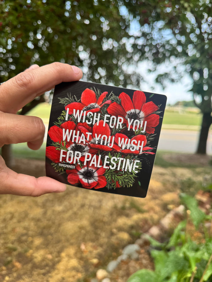 Transpainter - I Wish For You What You Wish For Palestine Sticker | Gaza