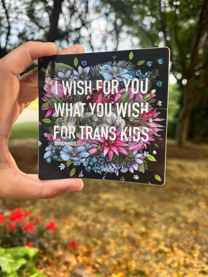 Transpainter - I Wish For You What You Wish For Trans Kids Sticker