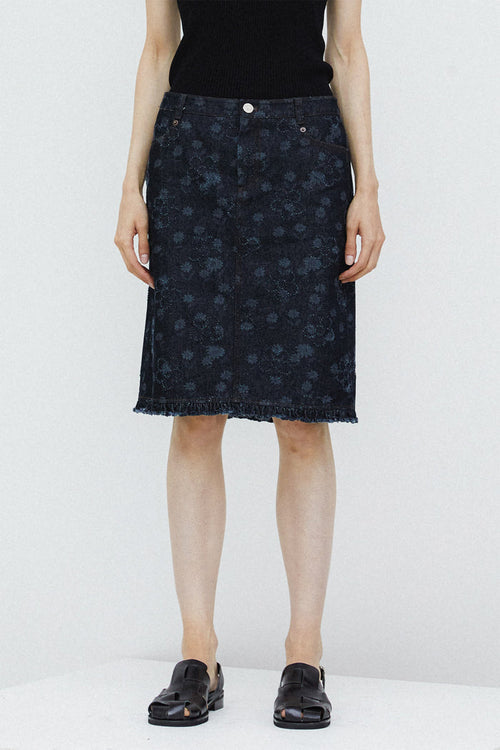 TULIP SKIRT - FLOWER DENIM