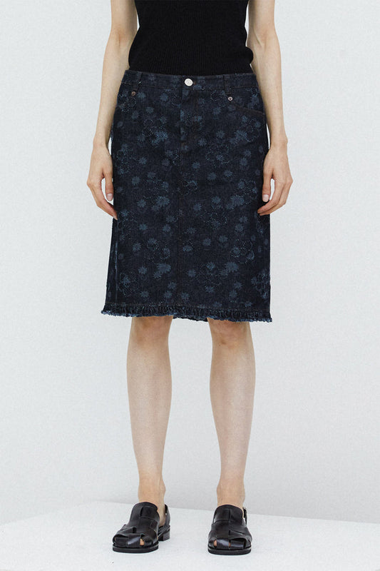TULIP SKIRT - FLOWER DENIM