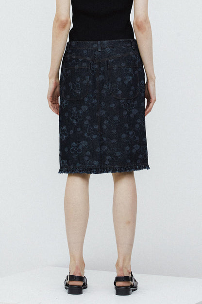 TULIP SKIRT - FLOWER DENIM