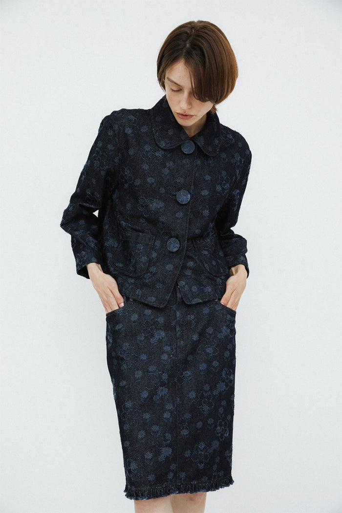 TULIP SKIRT - FLOWER DENIM