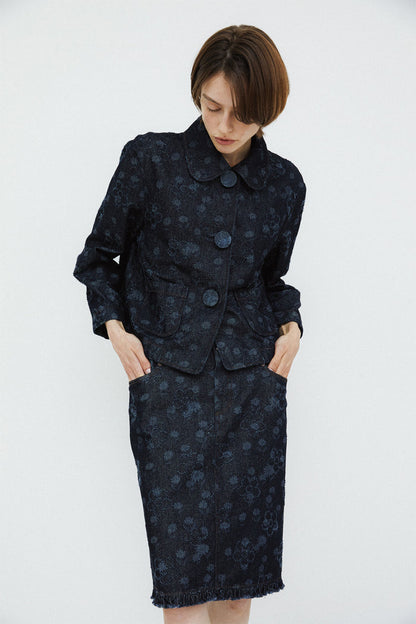 TULIP SKIRT - FLOWER DENIM
