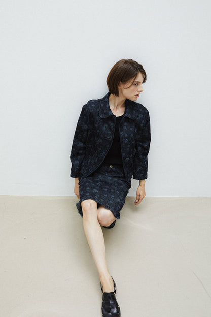 TULIP SKIRT - FLOWER DENIM