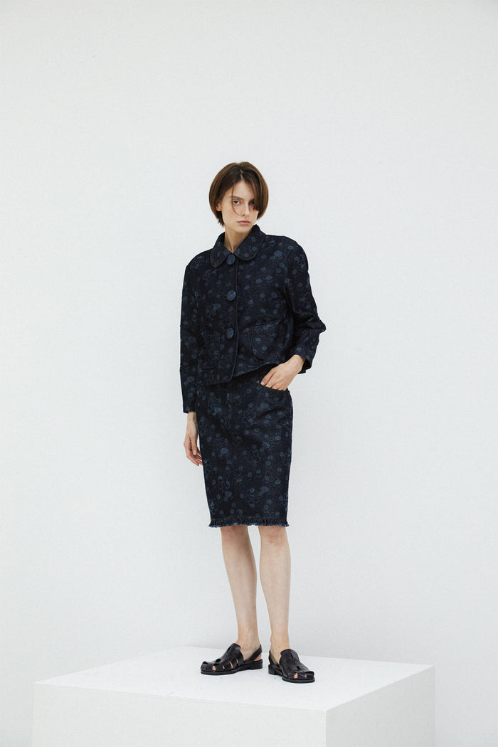 TULIP SKIRT - FLOWER DENIM