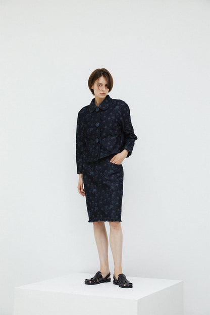 TULIP SKIRT - FLOWER DENIM
