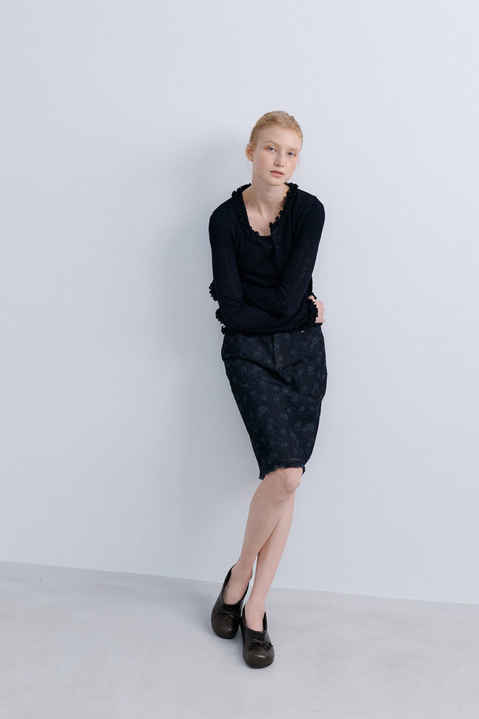 TULIP SKIRT - FLOWER DENIM