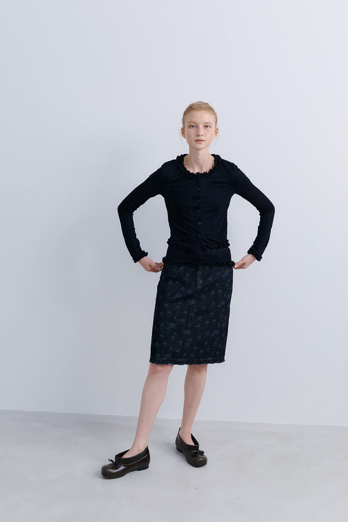 TULIP SKIRT - FLOWER DENIM