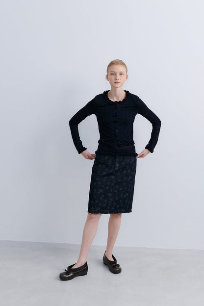 TULIP SKIRT - FLOWER DENIM