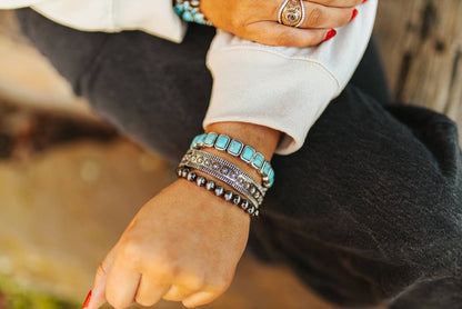 Turquoise and Navajo Pearl Bracelet StackMultiOS
