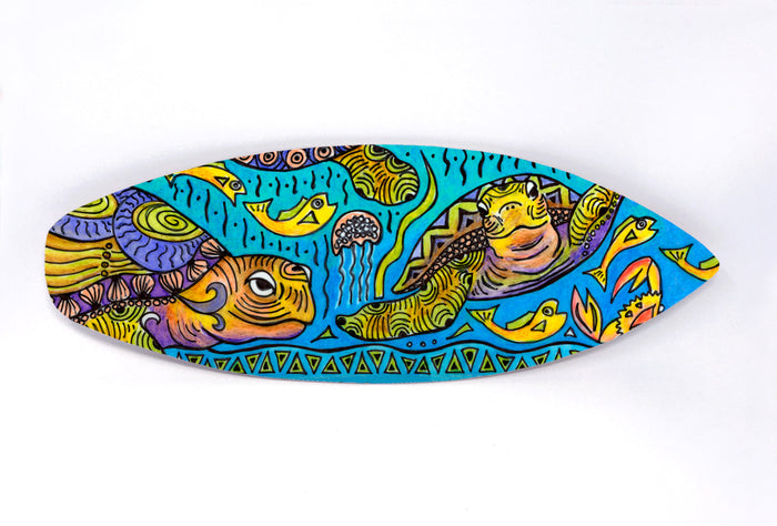 Turtle Time Surfboard Wall Art