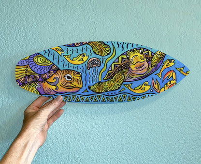 Turtle Time Surfboard Wall Art