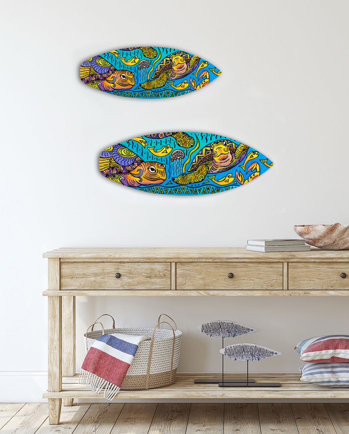 Turtle Time Surfboard Wall Art