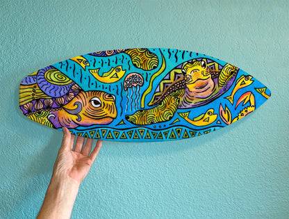 Turtle Time Surfboard Wall Art