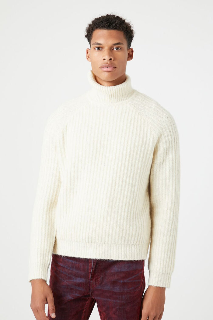 Turtleneck Raglan-Sleeve Sweater