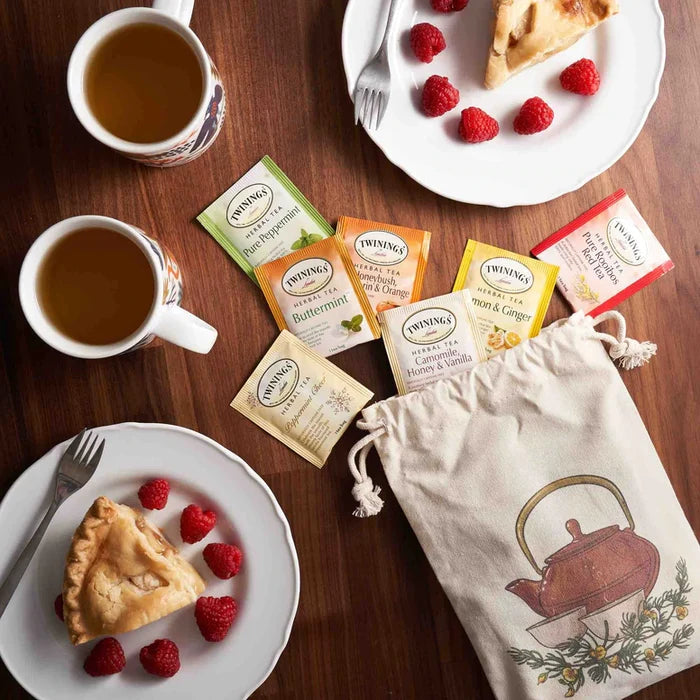 Twinings Herbal and Decaf Tea Bags Gift Sampler - 50 Count, 25 Flavors Hookah Flavors -