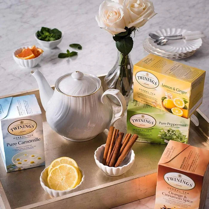 Twinings Herbal and Decaf Tea Bags Gift Sampler - 50 Count, 25 Flavors Hookah Flavors -