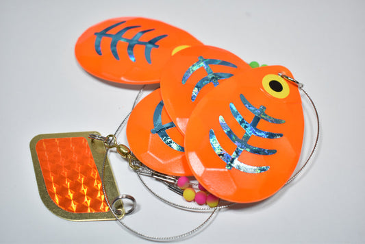 UV Glow Orange Tiger - 4 Blade Cowbells