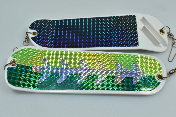 UV Green Bay Shad - 8" Double Finned Flasher