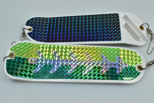 UV Green Bay Shad - 8" Double Finned Flasher