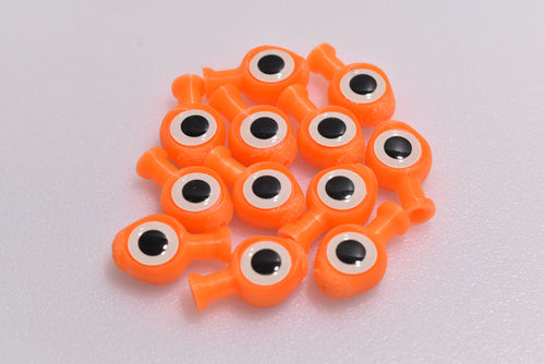 uv orange with glow green eyes salmon & trout trolling fly skirt head