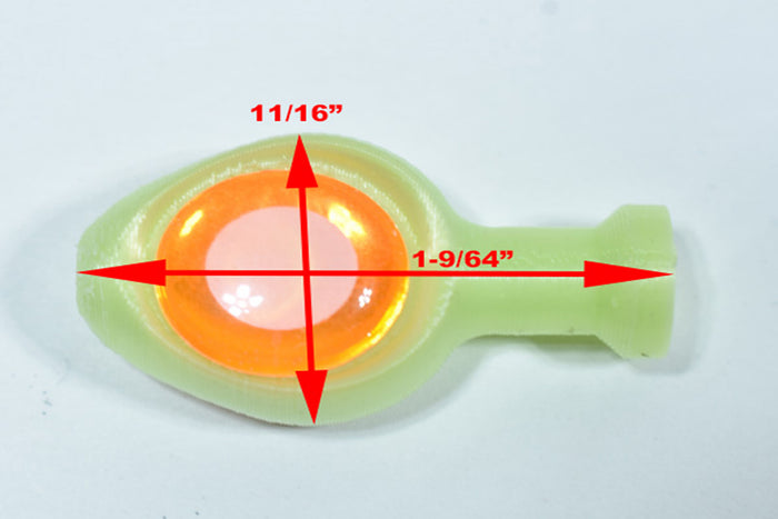 uv orange with glow green eyes salmon & trout trolling fly skirt head