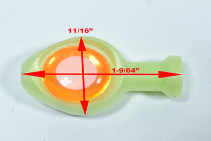 uv orange with glow green eyes salmon & trout trolling fly skirt head