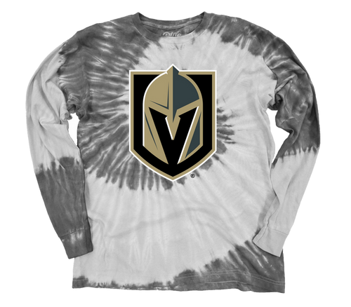 Vegas Golden Knights Gray Primary Tie-Dye Long Sleeve Tee