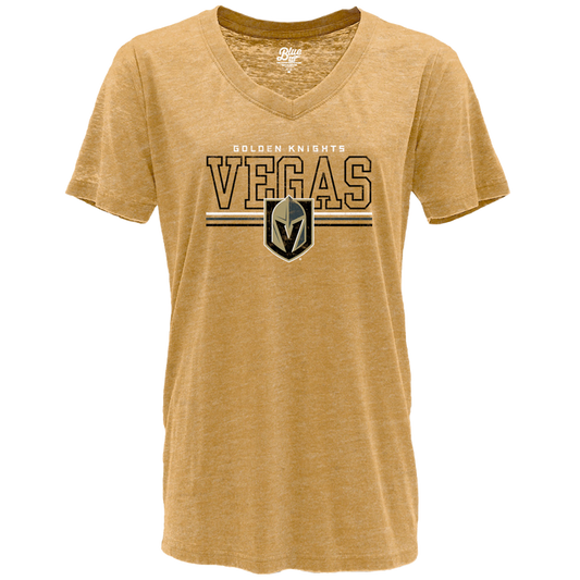 Vegas Golden Knights Women’s Gold Primary Open Block Tee