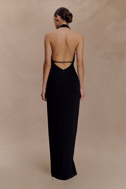 Vivianne Low Neck Maxi Dress - Black