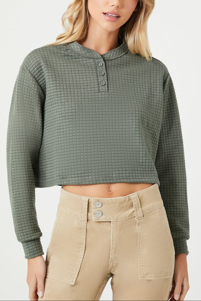 Waffle Knit Crop Top