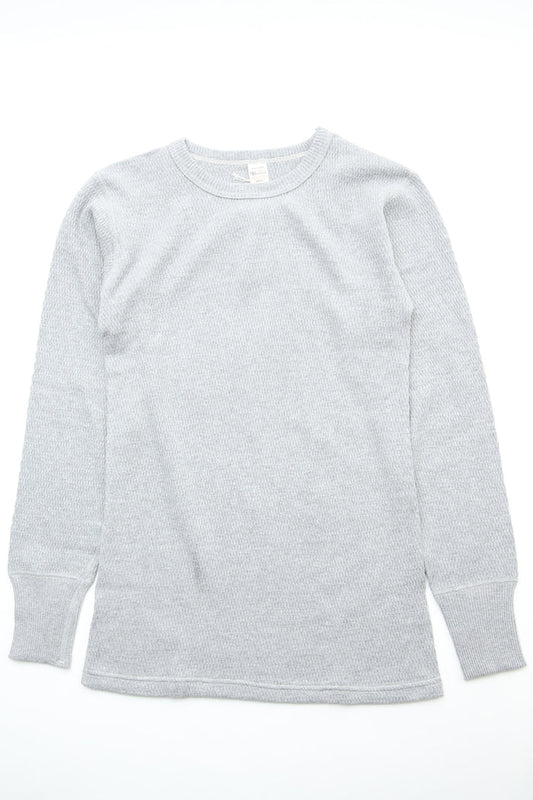Warehouse & Co. Lot 5903 4-Needle Crew Neck Waffle Long Sleeve Tee - Heather Grey