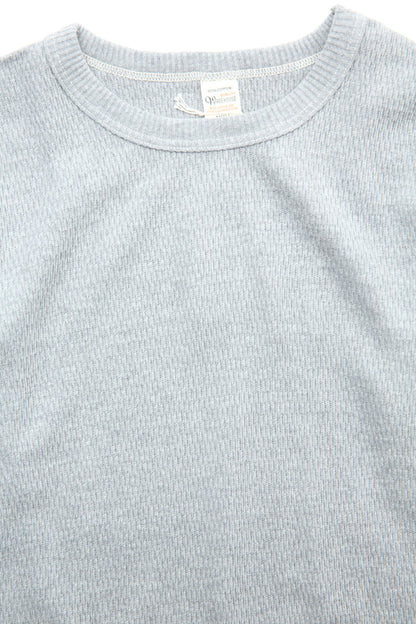 Warehouse & Co. Lot 5903 4-Needle Crew Neck Waffle Long Sleeve Tee - Heather Grey
