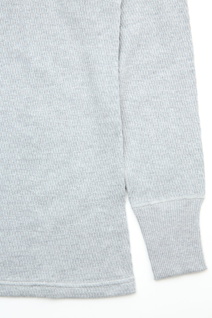 Warehouse & Co. Lot 5903 4-Needle Crew Neck Waffle Long Sleeve Tee - Heather Grey