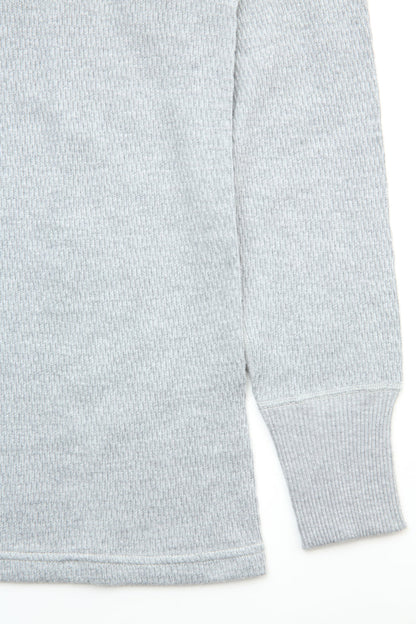 Warehouse & Co. Lot 5903 4-Needle Crew Neck Waffle Long Sleeve Tee - Heather Grey